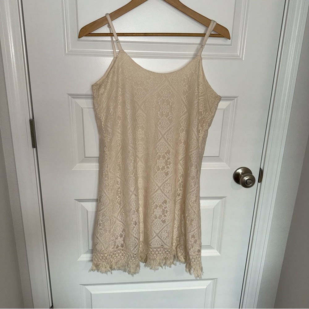 Love, Fire Cream Lace Dress